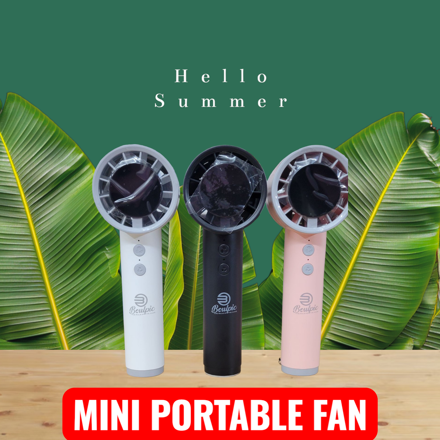 High Speed Handheld Fan Portable Mini Size, USB Rechargeable Travel Fan, 2000mAh Battery Powered Personal Cooling for Camping, Desk, and Outdoor Use.