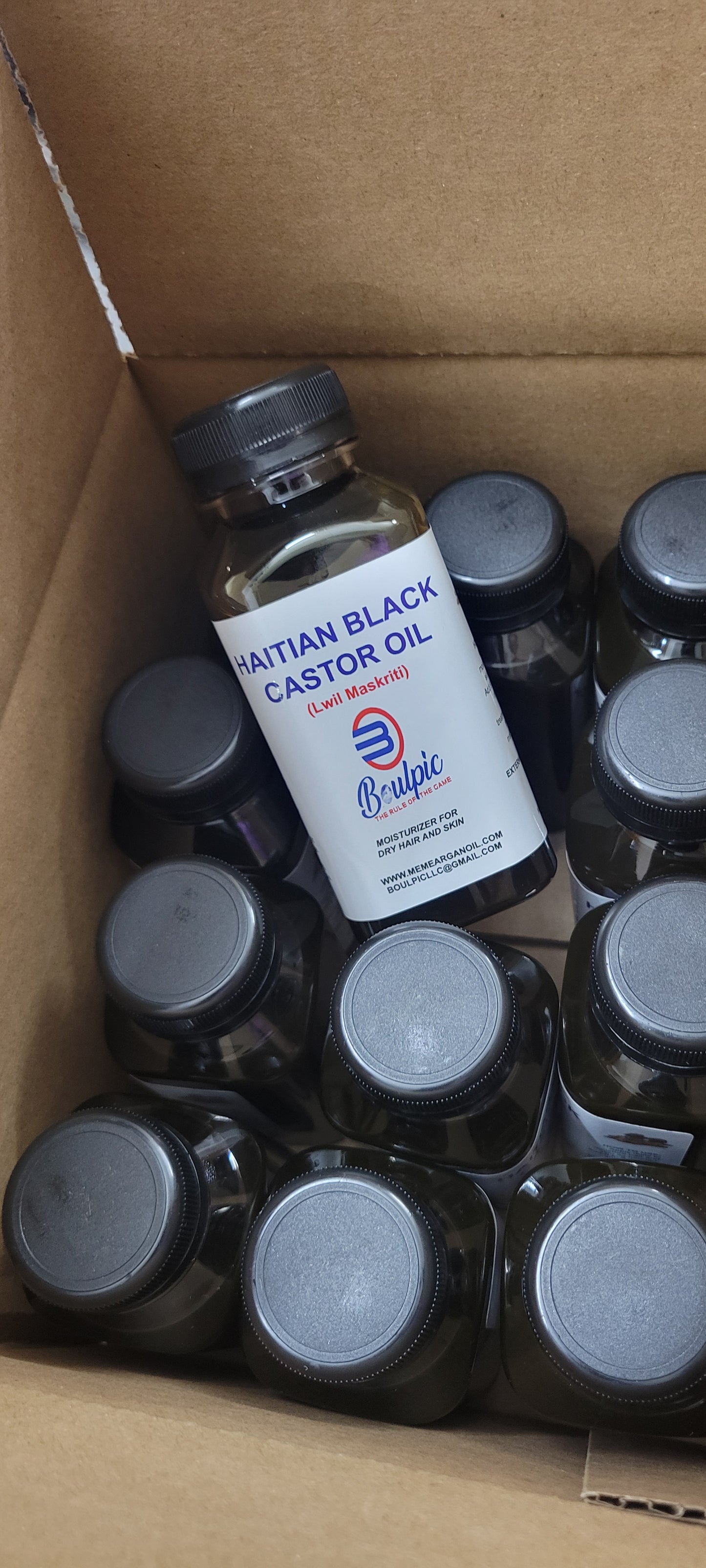 HAITIAN BLACK CASTOR OIL 🇭🇹 WHOLESALE (12 bottles of 8oz)