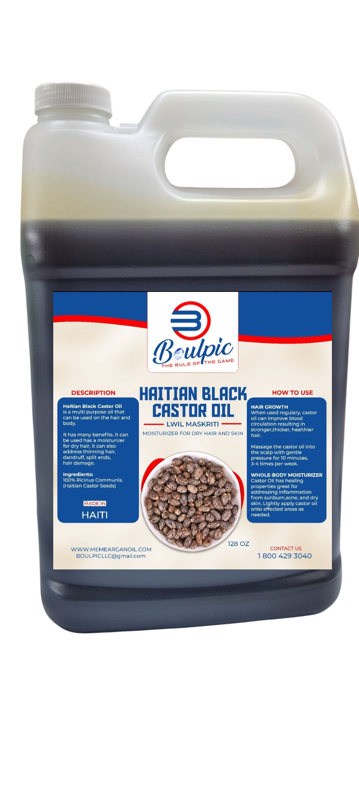 Haitian Black Castor Oil (lwil maskriti)