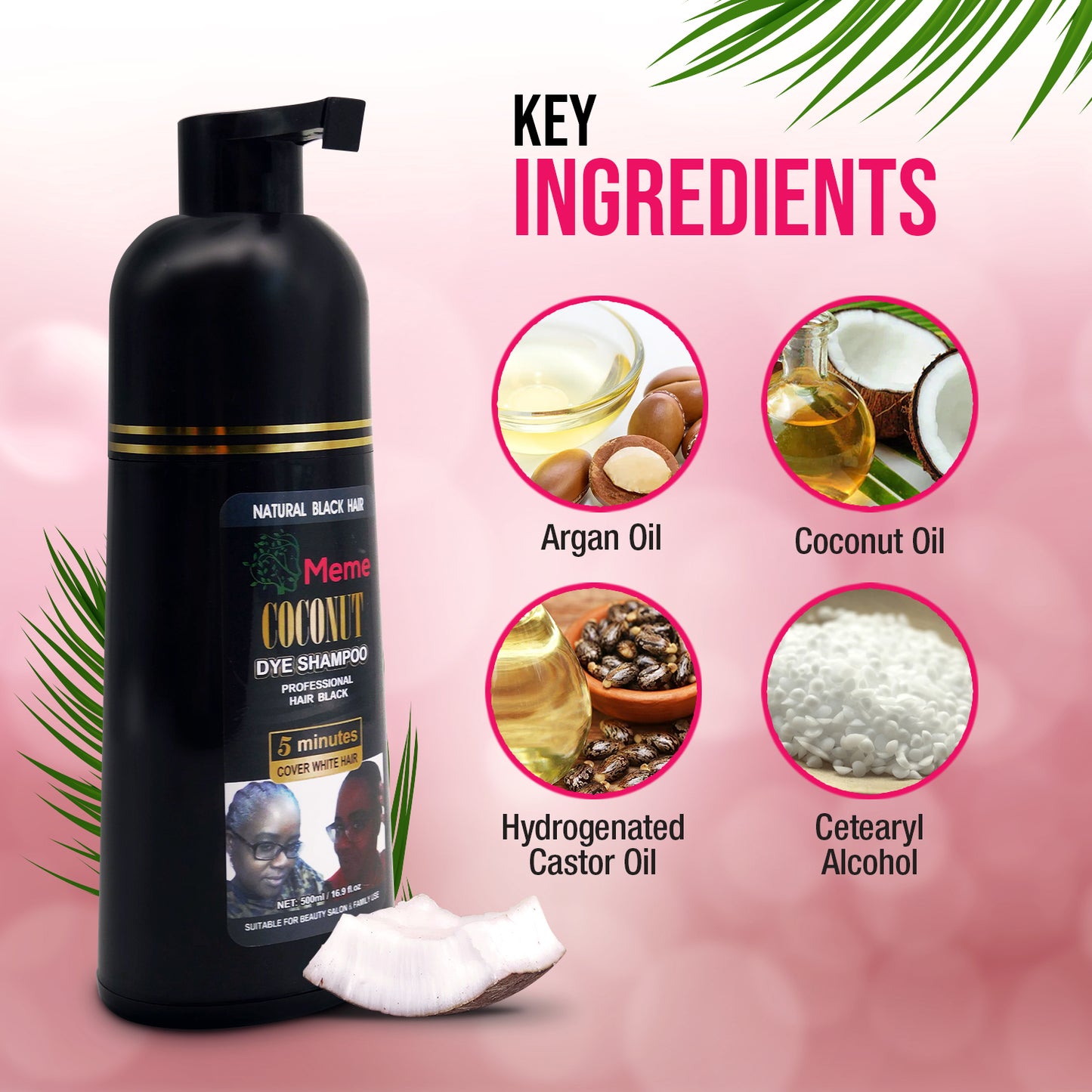 Wholesale Coconut Dye Shampoo (1 caisse/30 bottle Shampoo)