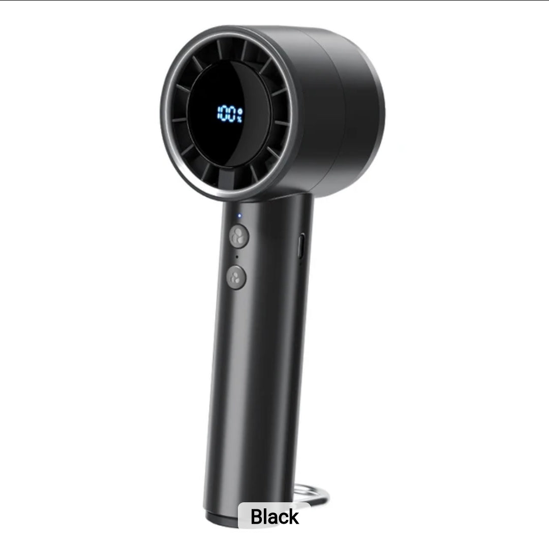 High Speed Handheld Fan Portable Mini Size, USB Rechargeable Travel Fan, 2000mAh Battery Powered Personal Cooling for Camping, Desk, and Outdoor Use.
