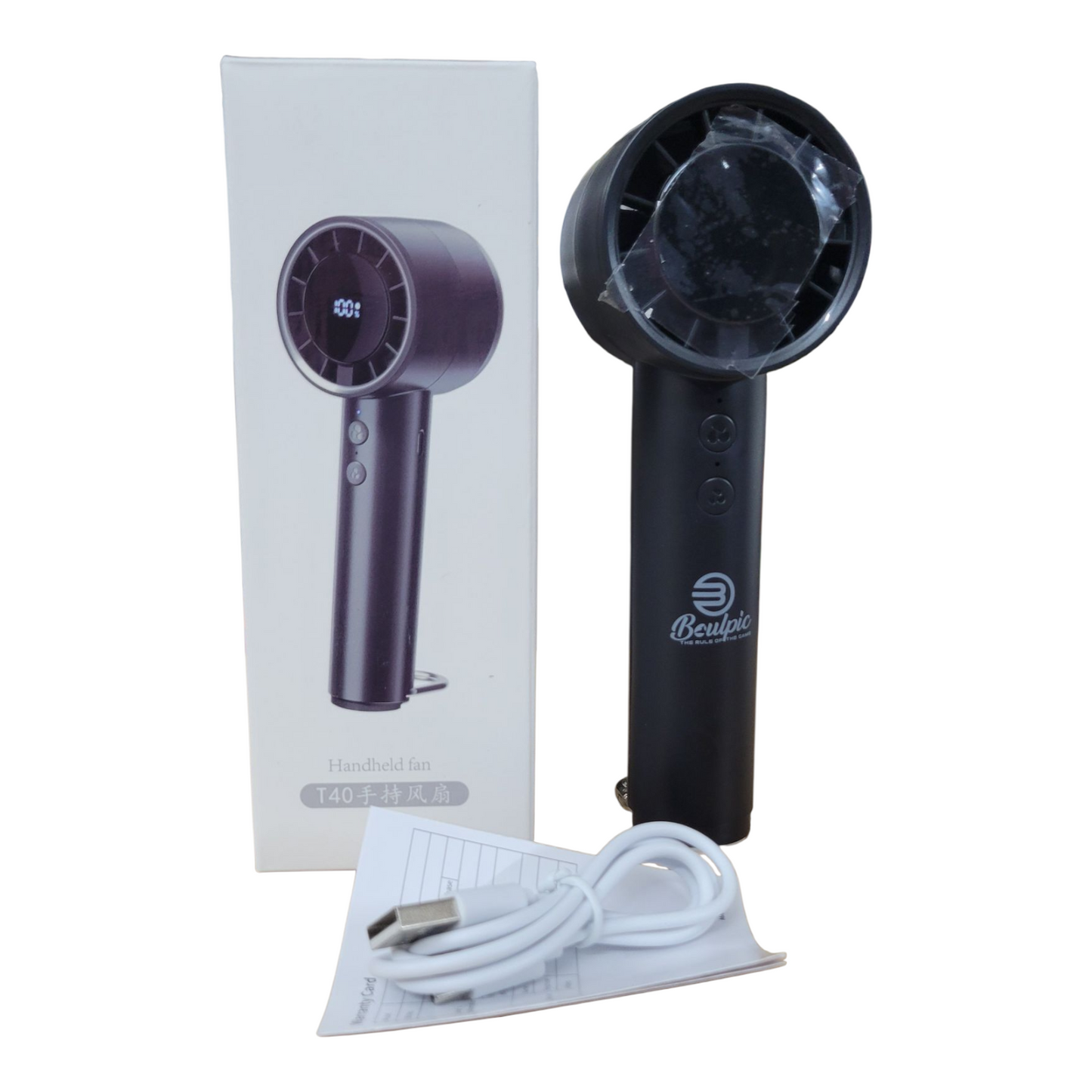 High Speed Handheld Fan Portable Mini Size, USB Rechargeable Travel Fan, 2000mAh Battery Powered Personal Cooling for Camping, Desk, and Outdoor Use.