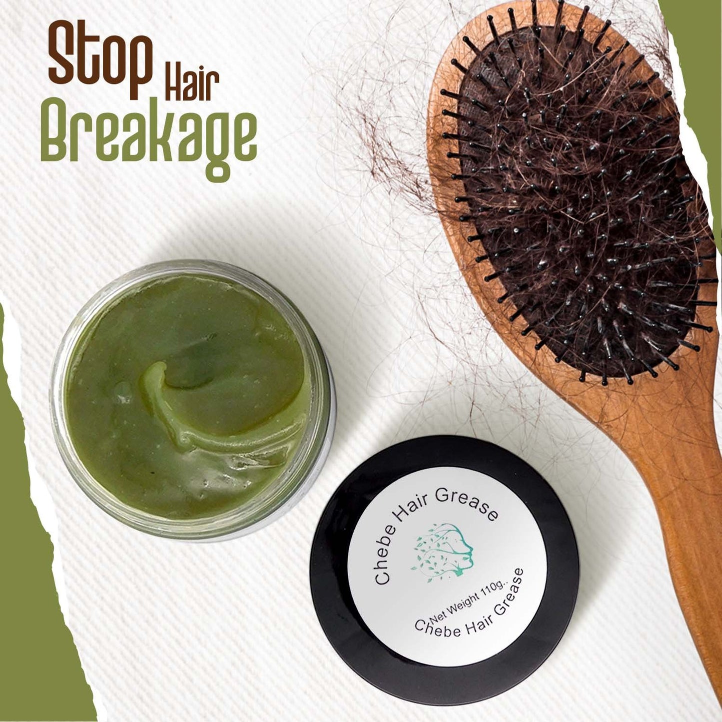 MEME Chebe Hair Grease for Hair Growth - 4 fl oz, Hair Pomade Hydrating Hair Mask for Curly Hair with Chebe Powder and Karkar Oil - Perfect for Hair Shine, Moisturizes Hair and Promote Hair Growth