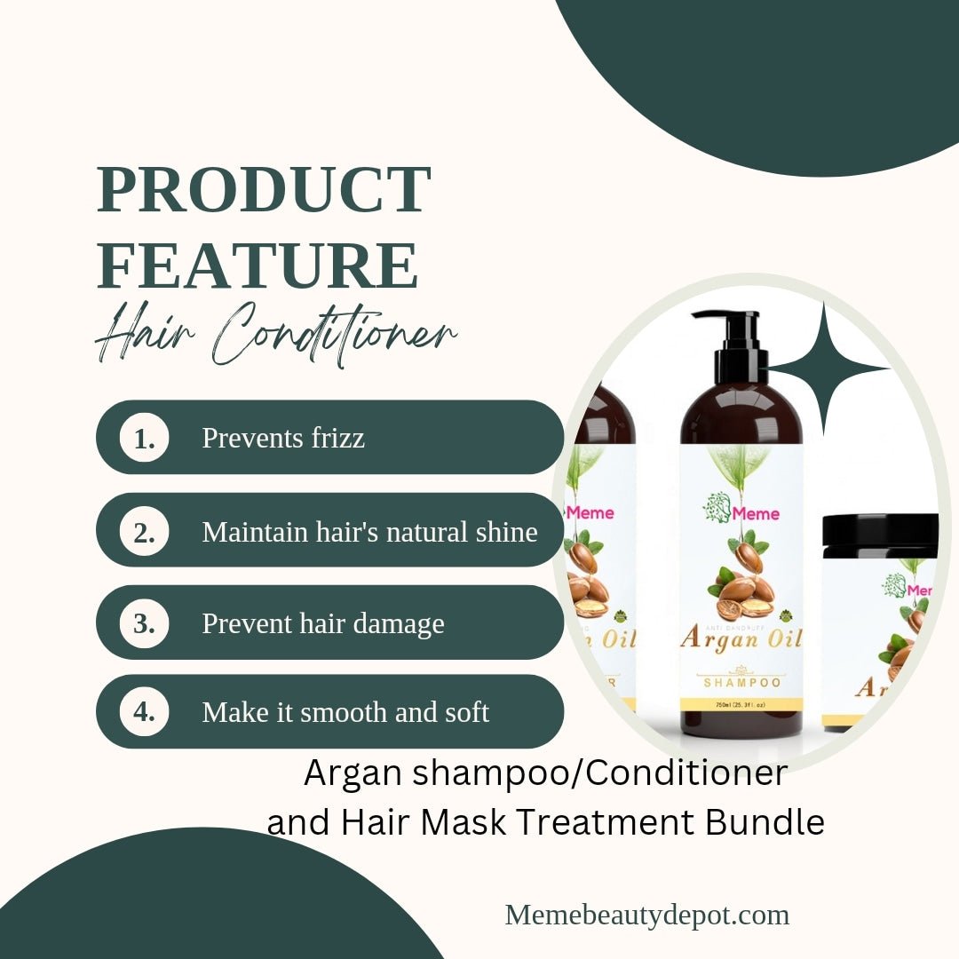 Argan Oil Shampoo/Conditioner and Hair Mask Treatment - Meme Beauty Depot