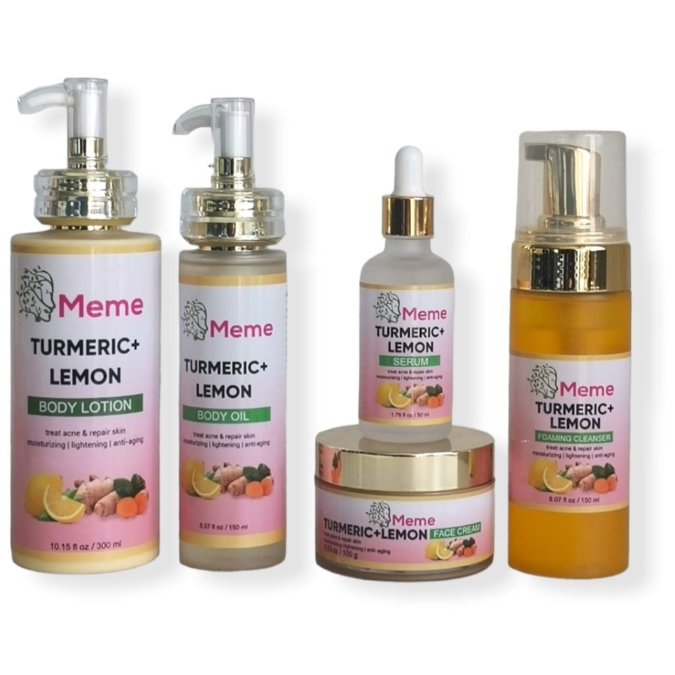 Turmeric+Lemon Skincare set, anti - acne, dark spot whitening - Meme Beauty Depot