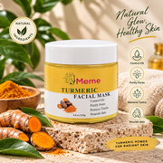 Meme Turmeric Facial Mask benefits with turmeric powder and roots for purifying and nourishing skin
