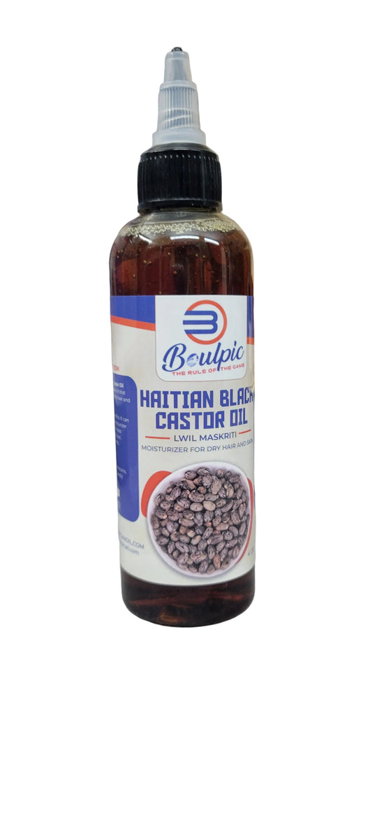 Haitian Black Castor Oil ( Lwil Maskriti) pure castor oil from Haiti. 

This is some benefits:
Help with hair growth, 
Stimulates circulation, allowing oxygen and nutrients to be delivered to the hair follicles
Can add shine to hair
Antioxidan
