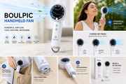 High Speed Handheld Fan Portable Mini Size, USB Rechargeable Travel Fan, 2000mAh Battery Powered Personal Cooling for Camping, Desk, and Outdoor Use.