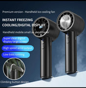 High Speed Handheld Fan Portable Mini Size, USB Rechargeable Travel Fan, 2000mAh Battery Powered Personal Cooling for Camping, Desk, and Outdoor Use.