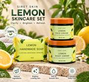 Siret Skin Lemon skincare set with lemon face cream, body creme and handmade soap