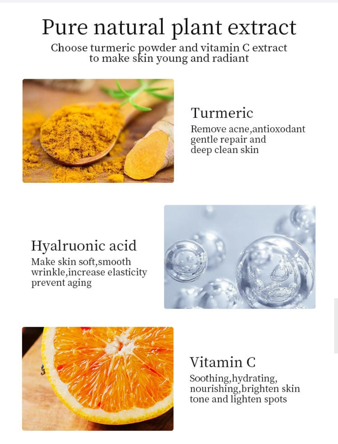 Turmeric+Lemon Skincare set, anti-acne, dark spot whitening